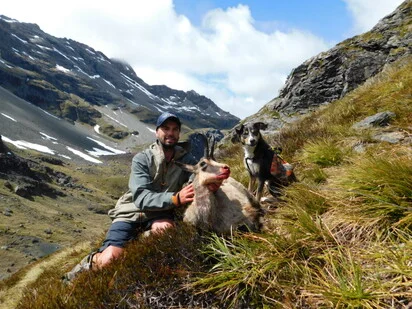 Millie with me and the 9" chamois from the trip with Morgan Millie with me and the 9" chamois from the trip with Morgan